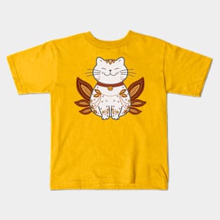 Cute Cat Batik Drawing Kids T-Shirt